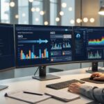 A professional analyzing data in a modern office representing the transition from SEO to AEO and the future of search