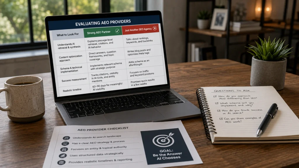 How to Evaluate AEO Strategy Providers Without Getting Burned
